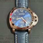 Panerai Luminor Marina Replica Blue Face Watch Blue Leather Strap 